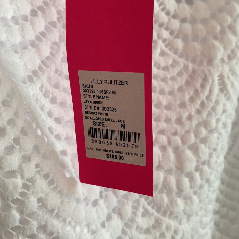 LAST DAY TO BUY! NWT Lilly Pulitzer Lexa Dress Resort White Scalloped Shell Lace - Picture 7 of 7